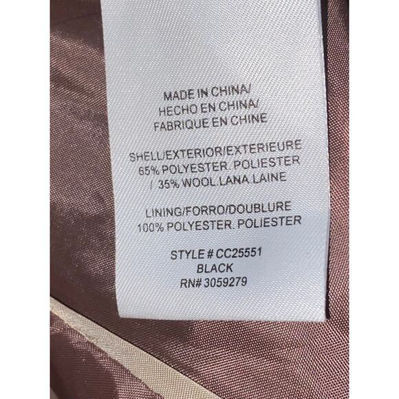 Nordstrom THREAD & SUPPLY Pea Coat Jacket Womens Sz L Black Wool Blend Nautical - Picture 7 of 8